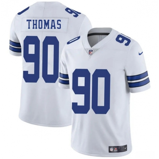 Men's Dallas Cowboys #90 Solomon Thomas White 2025 Vapor Untouchable Limited Football Stitched Jersey