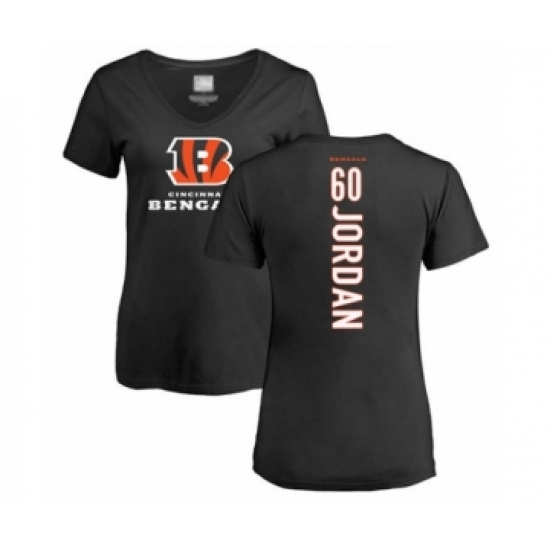 Football Women's Cincinnati Bengals #60 Michael Jordan Black Backer T-Shirt - Ujersey