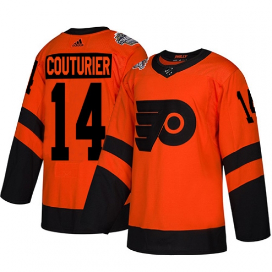 Men's Adidas Philadelphia Flyers #14 Sean Couturier Orange Authentic 2019 Stadium Series Stitched NHL Jerseyy - Ujersey
