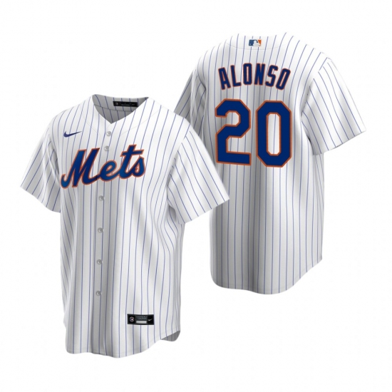 Men's Nike New York Mets #20 Pete Alonso White 2020 Home Stitched Baseball Jersey - Ujersey