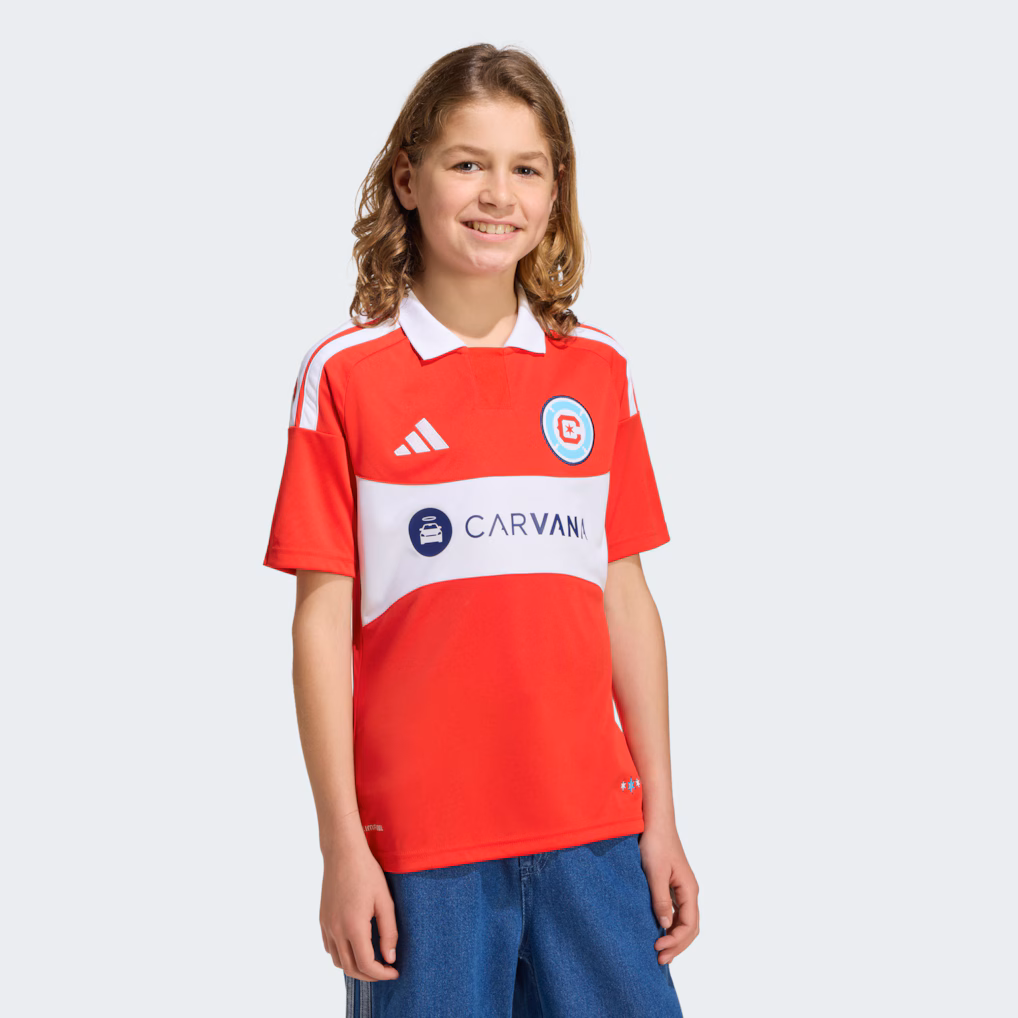 Youth Chicago Fire adidas Red 2026 Forever Red Replica Jersey