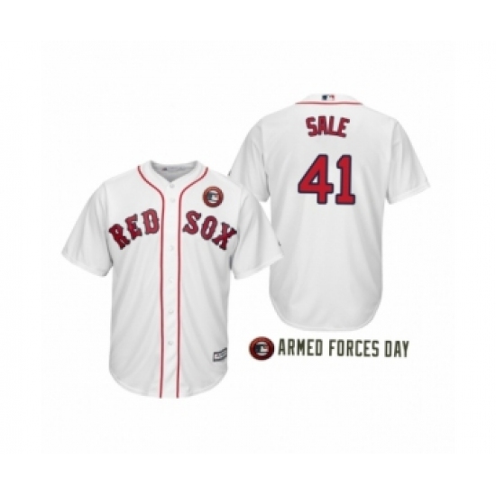 Women's Boston Red Sox  2019 Armed Forces Day Chris Sale #41 Chris Sale  White Jersey - Ujersey