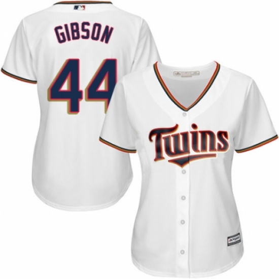 Women's Majestic Minnesota Twins #44 Kyle Gibson Authentic White Home Cool Base MLB Jersey - Ujersey