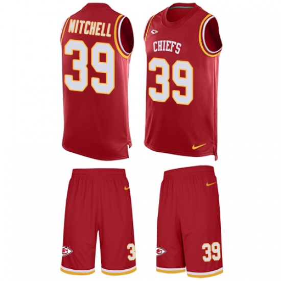 Men's Nike Kansas City Chiefs #39 Terrance Mitchell Limited Red Tank Top Suit NFL Jersey - Ujersey