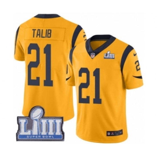 Men's Nike Los Angeles Rams #21 Aqib Talib Limited Gold Rush Vapor Untouchable Super Bowl LIII Bound NFL Jersey - Ujersey