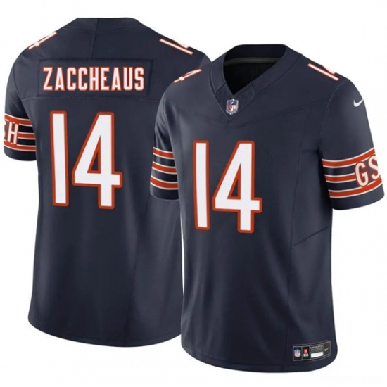 Men's Chicago Bears #14 Olamide Zaccheaus Navy 2025 F.U.S.E. Vapor Football Stitched Jersey - Ujersey