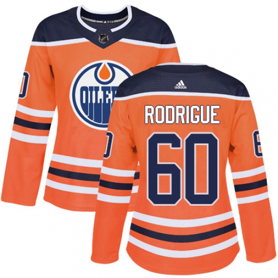 Women's Adidas Edmonton Oilers #60 Olivier Rodrigue Authentic Orange Home NHL Jersey - Ujersey