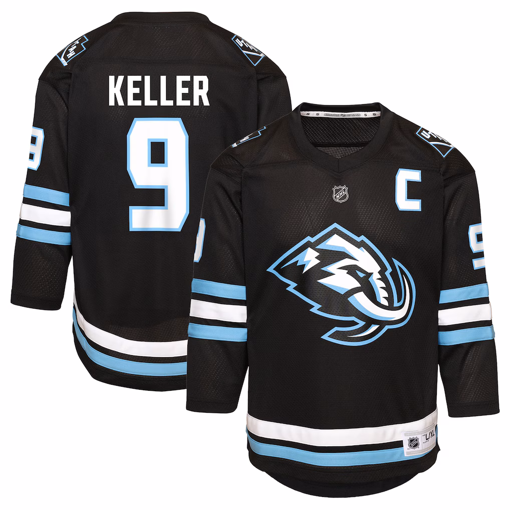 Youth Utah Mammoth Clayton Keller Black Home Replica Player Jersey