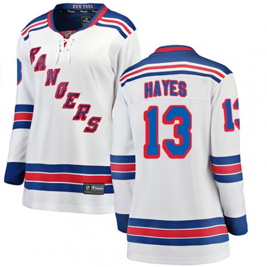 Women's New York Rangers #13 Kevin Hayes Fanatics Branded White Away Breakaway NHL Jersey - Ujersey
