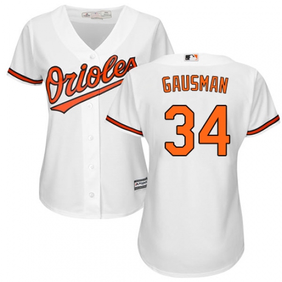 Women's Majestic Baltimore Orioles #34 Kevin Gausman Replica White Home Cool Base MLB Jersey - Ujersey