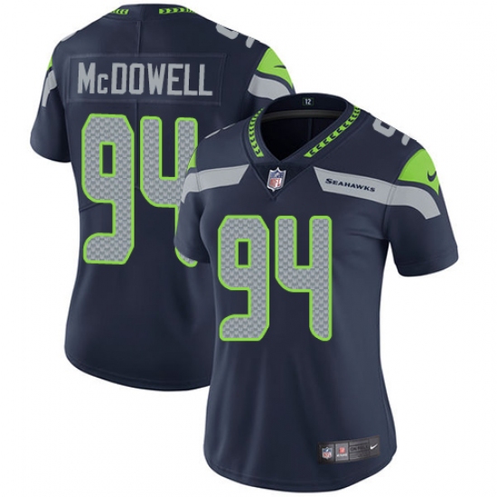 Women's Nike Seattle Seahawks #94 Malik McDowell Elite Steel Blue Team Color NFL Jersey - Ujersey