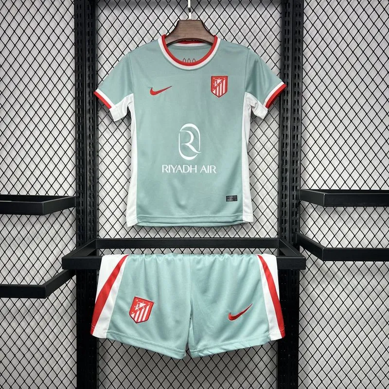 Atletico Madrid Soccer Jersey Away Kids Kit Jersey+Shorts 2024/25