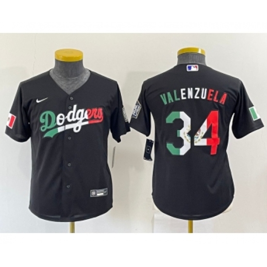 Youth Los Angeles Dodgers #34 Toro Valenzuela Mexico Black Cool Base Stitched Baseball Jersey - Ujersey