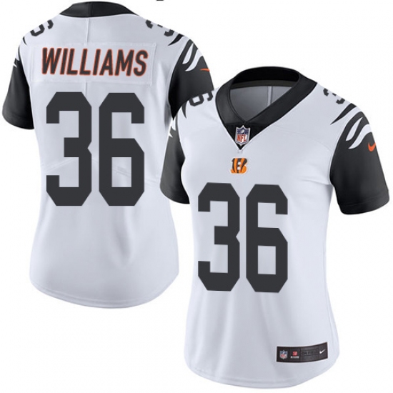 Women's Nike Cincinnati Bengals #36 Shawn Williams Limited White Rush Vapor Untouchable NFL Jersey - Ujersey