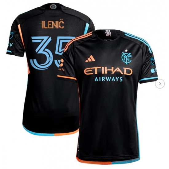 Men's New York City FC Mitja Ilenič adidas Black 2024 24 7 Kit Authentic Player Jersey - Ujersey