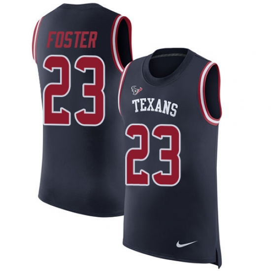 Men's Nike Houston Texans #23 Arian Foster Limited Navy Blue Rush Player Name & Number Tank Top NFL Jersey - Ujersey