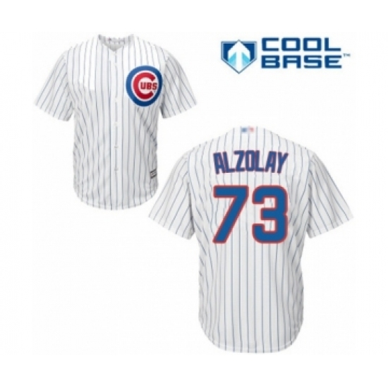 Youth Chicago Cubs #73 Adbert Alzolay Authentic White Home Cool Base Baseball Player Jersey - Ujersey