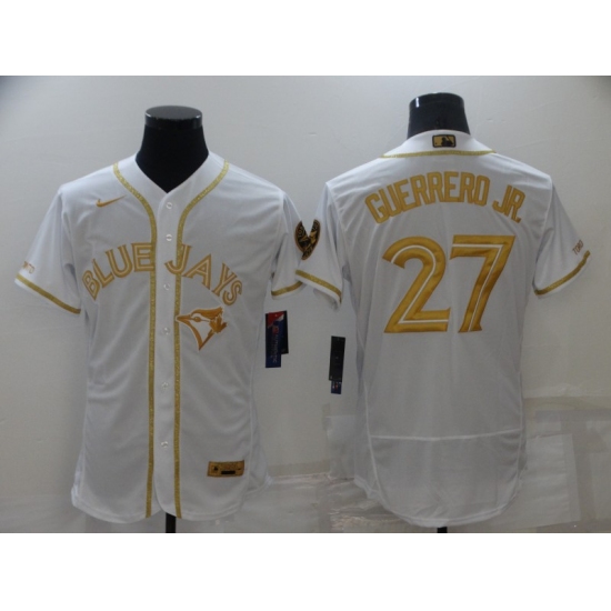 Men's Toronto Blue Jays #27 Vladimir Guerrero Jr. White Gold Alternate Baseball Jersey