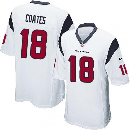 Men's Nike Houston Texans #18 Sammie Coates Game White NFL Jersey - Ujersey