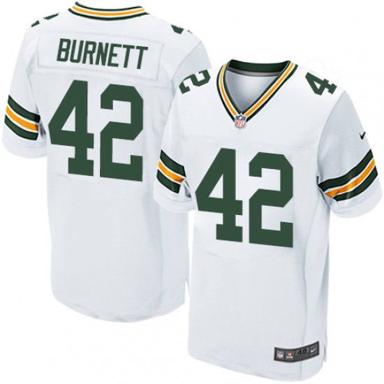 Men's Nike Green Bay Packers #42 Morgan Burnett Elite White NFL Jersey - Ujersey