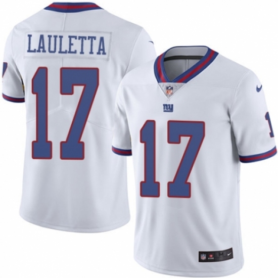 Youth Nike New York Giants #17 Kyle Lauletta Limited White Rush Vapor Untouchable NFL Jersey - Ujersey
