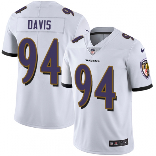 Youth Nike Baltimore Ravens #94 Carl Davis White Vapor Untouchable Limited Player NFL Jersey - Ujersey