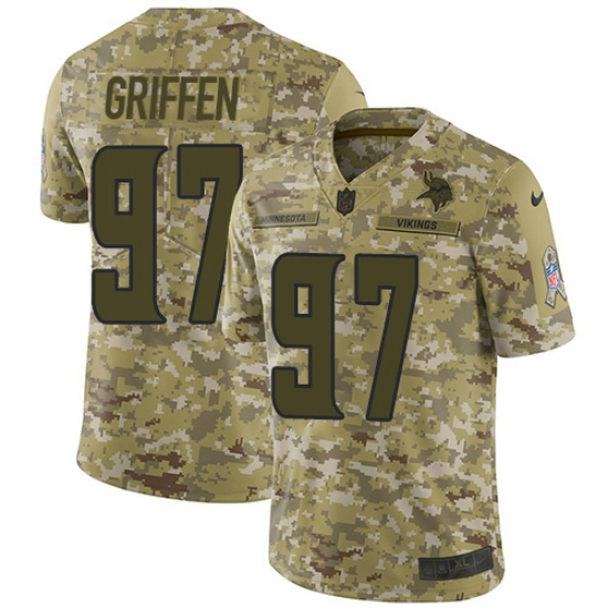 Men's Nike Minnesota Vikings #97 Everson Griffen Limited Camo 2018 Salute to Service NFL Jersey - Ujersey