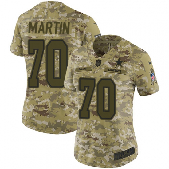 Women's Nike Dallas Cowboys #70 Zack Martin Limited Camo 2018 Salute to Service NFL Jersey - Ujersey