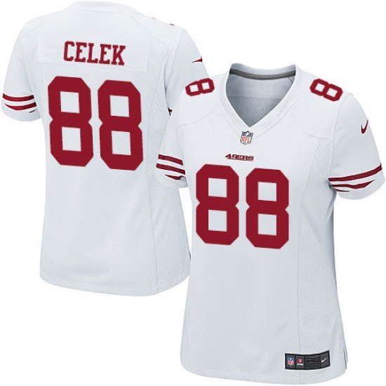 Women's Nike San Francisco 49ers #88 Garrett Celek Game White NFL Jersey - Ujersey