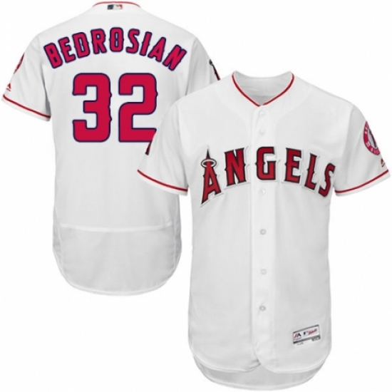 Men's Majestic Los Angeles Angels of Anaheim #32 Cam Bedrosian White Home Flex Base Authentic Collection MLB Jersey - Ujersey