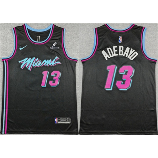 Men's Miami Heat #13 Bam Adebayo Black 2025-26 City Edition Stitched Basketball Jersey - Ujersey