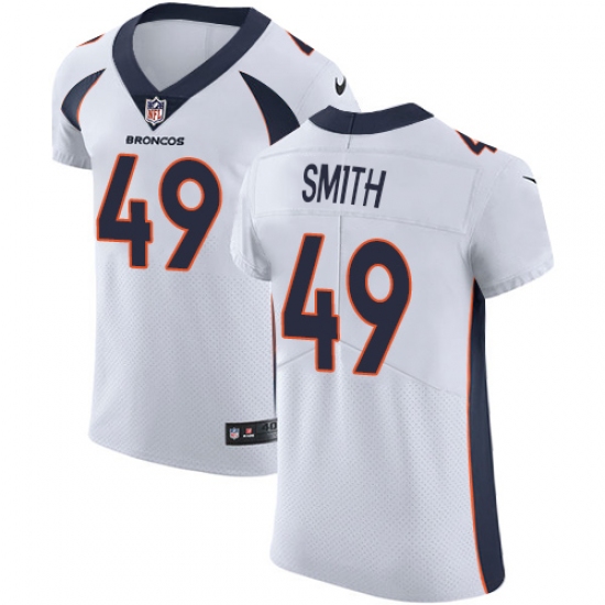 Men's Nike Denver Broncos #49 Dennis Smith White Vapor Untouchable Elite Player NFL Jersey - Ujersey