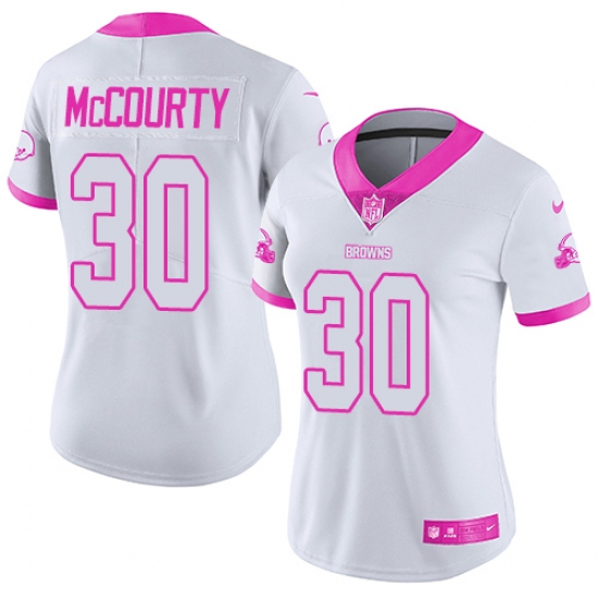 Women's Nike Cleveland Browns #30 Jason McCourty Limited White/Pink Rush Fashion NFL Jersey - Ujersey