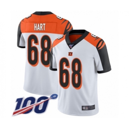 Men's Cincinnati Bengals #68 Bobby Hart White Vapor Untouchable Limited Player 100th Season Football Jersey - Ujersey