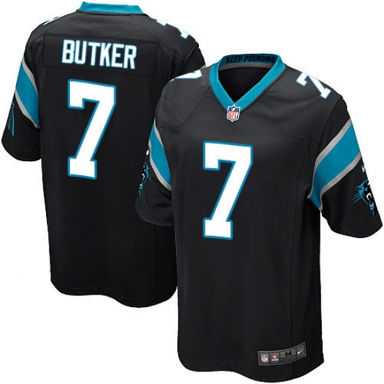 Men's Nike Carolina Panthers #7 Harrison Butker Game Black Team Color NFL Jersey - Ujersey