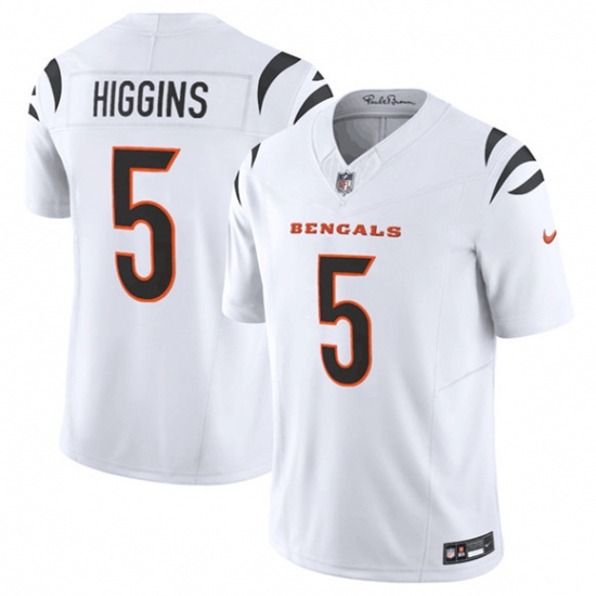 Men's Cincinnati Bengals #5 Tee Higgins White F.U.S.E. Vapor Untouchable Limited Football Stitched Jersey - Ujersey