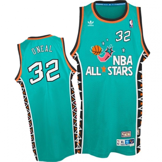 Men's Mitchell and Ness Orlando Magic #32 Shaquille O'Neal Swingman Light Blue 1996 All Star Throwback NBA Jersey - Ujersey