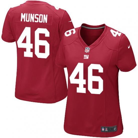 Women's Nike New York Giants #46 Calvin Munson Game Red Alternate NFL Jersey - Ujersey