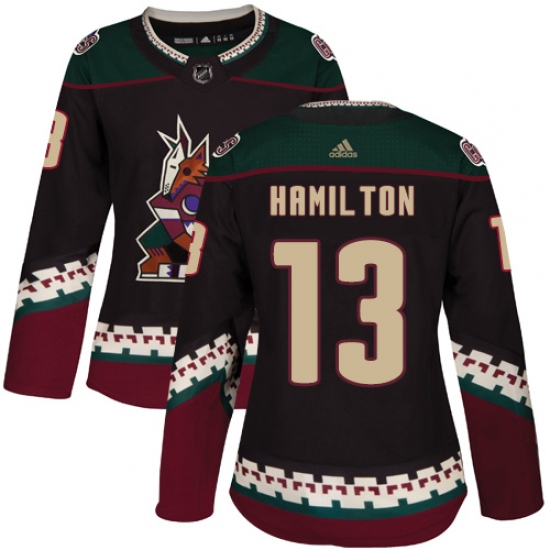 Women's Adidas Arizona Coyotes #13 Freddie Hamilton Authentic Black Alternate NHL Jersey - Ujersey