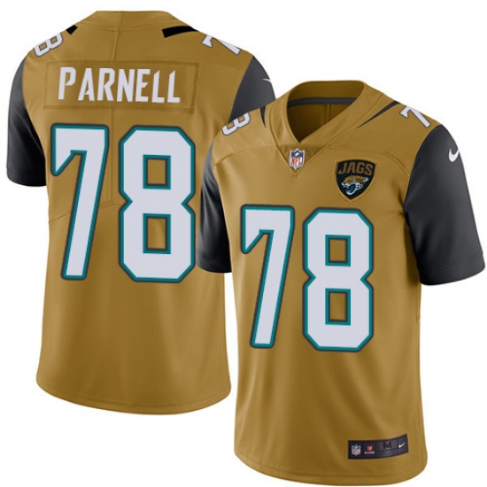 Men's Nike Jacksonville Jaguars #78 Jermey Parnell Limited Gold Rush Vapor Untouchable NFL Jersey - Ujersey