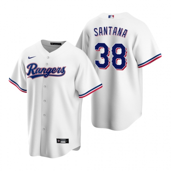 Men's Nike Texas Rangers #38 Danny Santana White Home Stitched Baseball Jersey - Ujersey