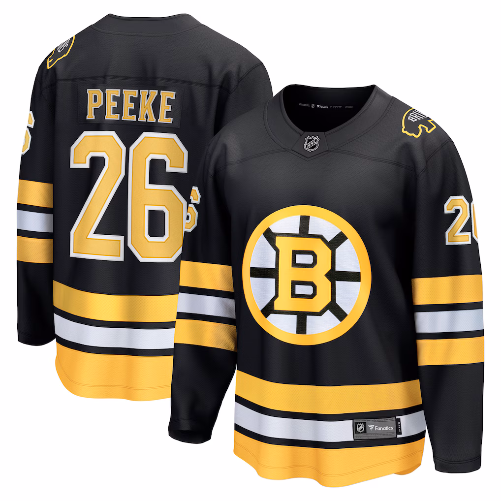 Men's Boston Bruins Andrew Peeke Fanatics Black Home Breakaway Player Jersey - ujerseystore