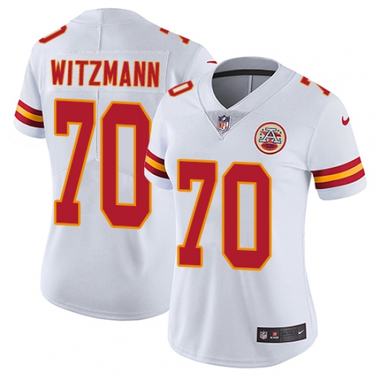 Women's Nike Kansas City Chiefs #70 Bryan Witzmann White Vapor Untouchable Elite Player NFL Jersey - Ujersey