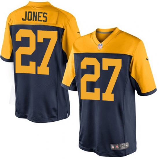 Youth Nike Green Bay Packers #27 Josh Jones Elite Navy Blue Alternate NFL Jersey - Ujersey