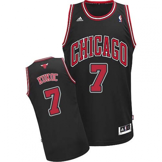Men's Adidas Chicago Bulls #7 Tony Kukoc Swingman Black Alternate NBA Jersey - Ujersey