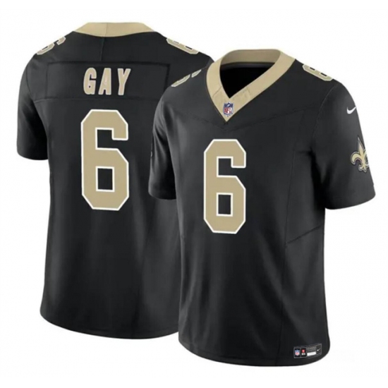 Men's New Orleans Saints #6 Willie Gay Black 2023 F.U.S.E. Vapor Limited Football Stitched Jersey - Ujersey