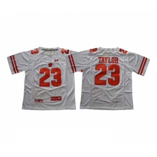 Wisconsin Badgers 23 Jonathan Taylor White College Football Jersey - Ujersey