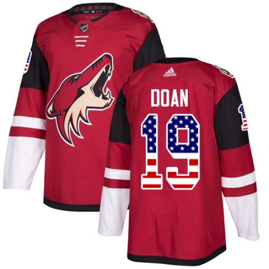 Men's Adidas Arizona Coyotes #19 Shane Doan Authentic Red USA Flag Fashion NHL Jersey - Ujersey