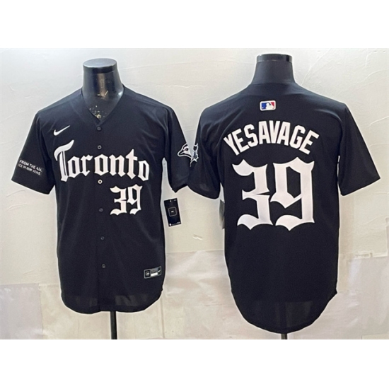 Men's Toronto Blue Jays #39 Trey Yesavage Black Gothic North Edition Limited Stitched Baseball Jersey - Ujersey