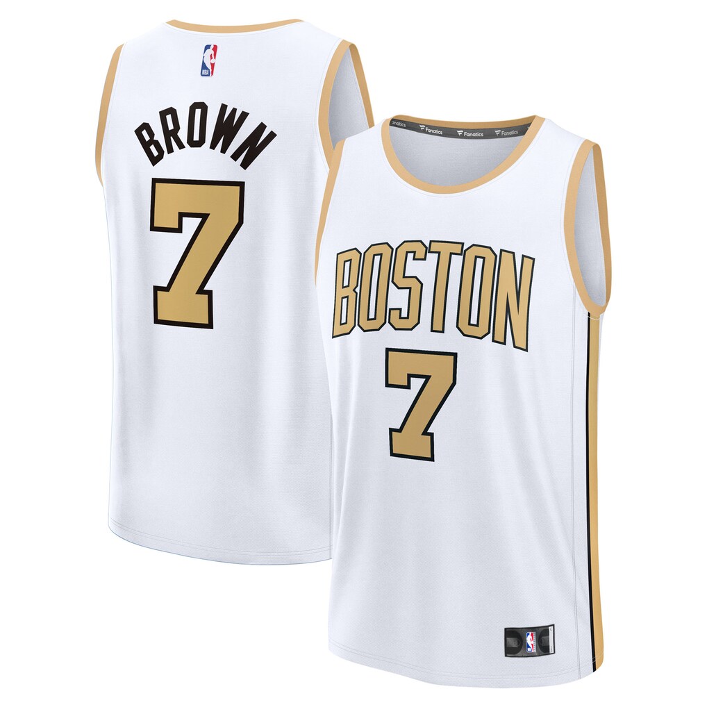 Men's Boston Celtics Jaylen Brown Fanatics White 2025/26 City Edition Fast Break Jersey - Ujersey Shop